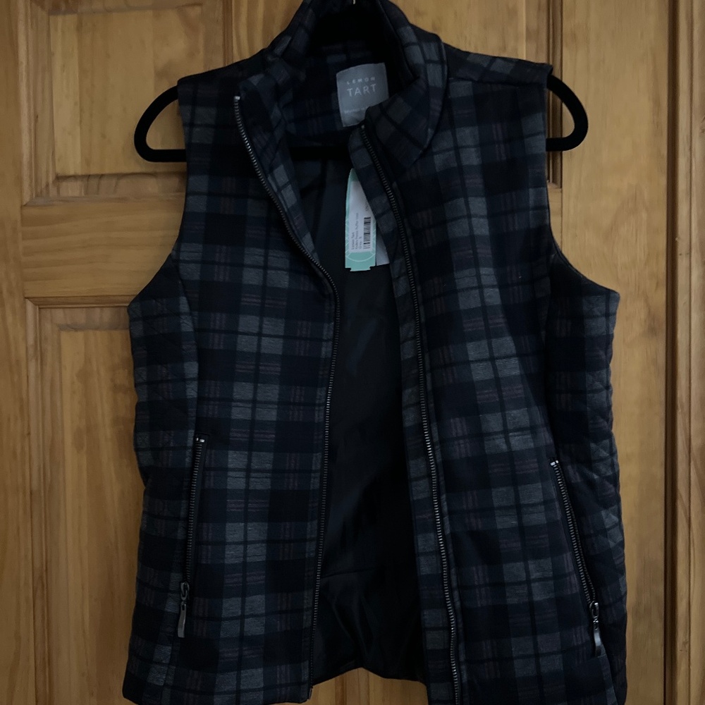 LEMON TART Quilted Plaid Vest